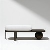Noble Aura Metal Bench in White Finish