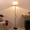 Miley Multicolour Fabric Floor Lamp with Black Iron Base