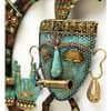 Desert Art Metal Handpainted Lord Krishna Wall Hanging in Blue Colour