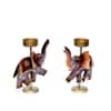Desert Art Metal Handpainted Elephant Tealight Holder Set of 2