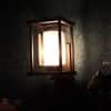 Eliante Kaaf Wood And Iron Wall Light With Glass In Brown Colour