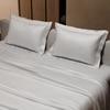 Stoa Paris Satin Bedsheet King Size with 2 Pillow Covers heet King Vanilla White
