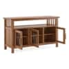 Rhodes 3 Door Solid Wood Sideboard in Amber Walnut Finish