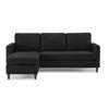 Monznij Sectional Fabric Sofa - Black