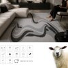 Handmade Wool Silk Area Rug Modern Wave Beige 5 x 8 Feet Carpet