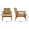 Armari Solid Wood Arm Chair in Golden Color