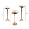 Six Flower Tealight Set Of 3 In Gold Colour