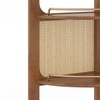 Brisa Solid Wood and Cane Corner Bookshelf In Amber Walnut Finish