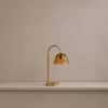 Lior Handicrafted Table Lamp in Antique Silver Brass finish and Amber Colour