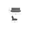Merol 3 Seater Fold Out Sofa cum Bed  in Grey Colour