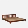 Hertfort Solid Wood King  Size Upholstered Bed Without Storage (Honey Finish)