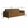 Veniza Velvet 3 Seater Sofa In Brown Colour