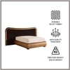 Elowen Softline King Size Bed in velvet With Oak wood Frame & Hydraulic Storage