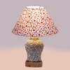 Devansh Conical Multi Cotton Shade Lamp With Wood & Mosaic Glass Base For Decoration/Office/Home/Gifting/Study For Decoration/Office/Home/Gifting/Study -(10X10X14.5) Inches -A
