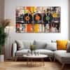 The Castle Decor Music Retro Art Wall Art Set of 5 Wooden Framed Digital Painting 27x48 Inch