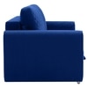 Baruna 3 Seater Velvet Pull Out Sofa Cum Bed with Storage In Blue Color