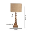 Devansh Beige Jute Table Lamp With  Wood Natural Base (7X7X21.25 Inches)-9