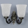 Devansh Metal Electric Wall Light in Antique gold Colour with White Shade Count of 2 Lights