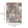 Ivory Blue Brown Abstract Wool Silk Hand Tufted Area Rug for Living Room Bedroom 12x15