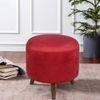 Silas Solid Wood  Ottomon in  Red Colour