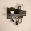 Richmond Wooden Wall Shelf Organiser With Key Holders