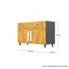 Hexa Red Multipurpose Storage Cabinet With 2 Drawer 2 Door in Slate Grey And Giant Wood Colour