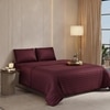 Stoa Paris Sateen Quilted King Size Bed Cover with 2 Pillow Covers (100 x 108) lted King Velvet Wine