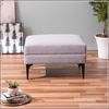 Melange Vibes Cube Metallic Pouf Stool in Light Grey Color