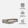 Elegantedge Wood Right Aligned 3-Seater With Upholstery Non Storage Sofas In Grey Colour