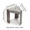 Avina Sheesham Wood End Table / Tea Table in Rustic Grey Matte Finish