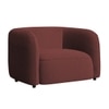 Zenol Boucle Fabric 1 Seater Sofa In Pink