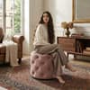 Doe Buck Briana Velvet Tufted Ottoman Cube in Pink Colour