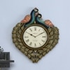 Wooden Peacock Handpainted Clock In Multicolour By Craft Tree