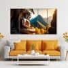 The Castle Decor Lord Buddha Meditation Wall Art Framed Painting 27x48 Inch (Style 3)