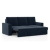 Kowloon Sectional Sofa Cum Bed with Storage in Indigo SeaPort Blue Velvet