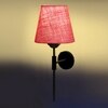 Devansh Metal Electric Wall Light in Black Colour with Pink Shade Count of 1 Light