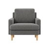 Oliver Boucle Fabric Lounge Chair in Grey Colour