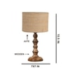 Devansh Beige Jute Table Lamp With  Wood Natural Base (7X7X15.5 Inches)-9