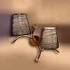 Devansh Metal Electric Wall Light in Gold Colour with Blue Shade Count of 2 Lights