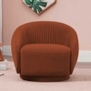 Lorna Swivel Solid Wood Round Chair in Brown Colour