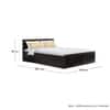 Hexa Engineered Wood Modern Queen Bed With Headboard With Storage In Flower Wenge