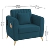 DaracoVelvet 1 Seater Sofa in T blue Color