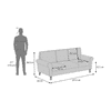 Oxford 3 Seater Fabric Sofa in Vapour Grey Colour