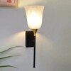 Devansh Metal Electric Wall Light in Black Colour with White Shade Count of 1 Light