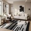 Jaipur Rugs Modern Striped Wool 5x8 Feet Forever Blue And Charcoal Slate Dhurrie Carpet