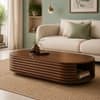 Rivona Sheesham Wood Capsule Coffee Table in Walnut Finish