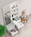 Hexa Red Wooden Dressing Table in Frosty White Colour