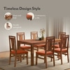 Tessa Solid Wood Dining Chair In Sienna Teak Finish With Burnt Orange Colour Fabric