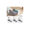 Alysha 1 Seater Fold Out Sofa cum Bed  in Dark Grey Colour