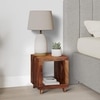 Berlin Sheesham Wood Contemporary Rectangle End Table Side Table In Natural Teak Finish